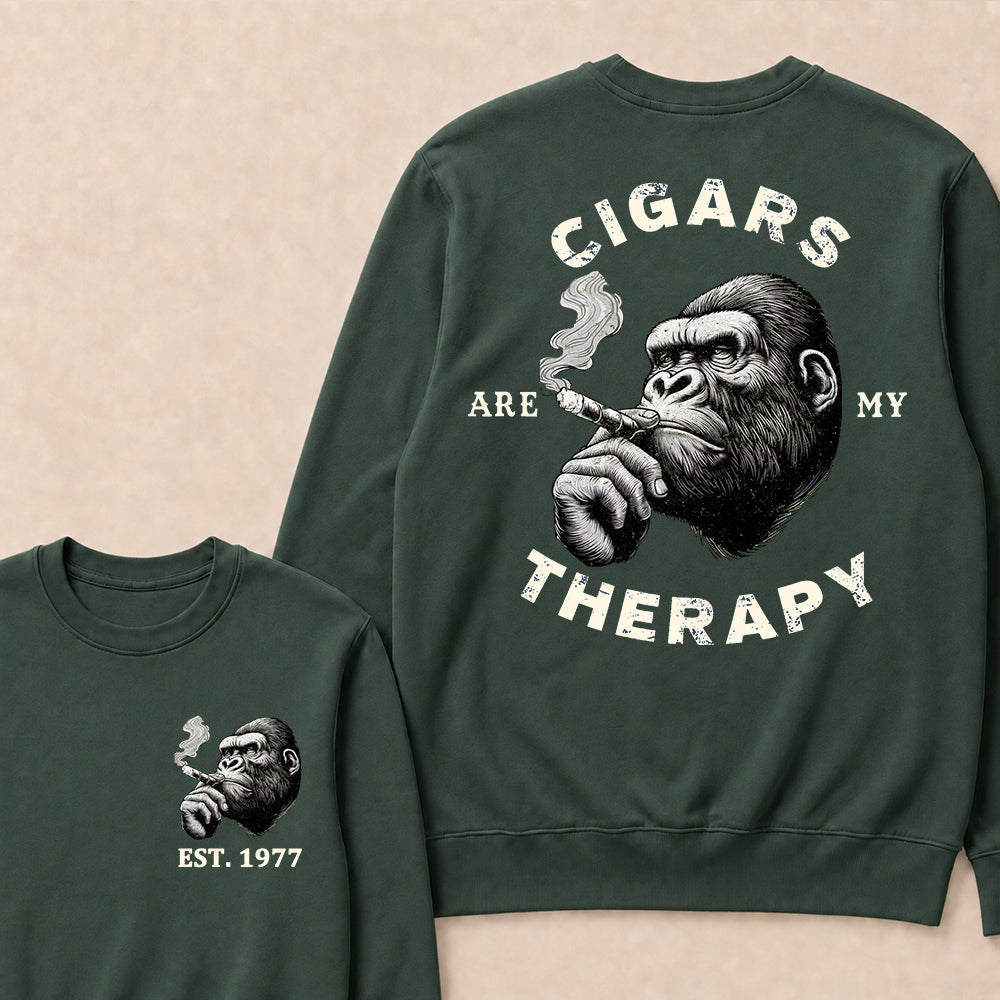 Cigars Therapy Custom Est.Year Crewneck