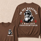 In My Defense I Was Left Unsupervised Custom Est.Year Crewneck