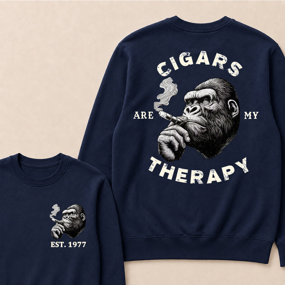 Cigars Therapy Custom Est.Year Crewneck