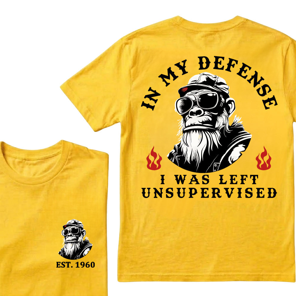 In My Defense I Was Left Unsupervised Custom Est.Year T-Shirt