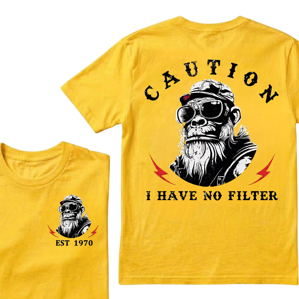 Caution I Have No Filter Custom Est.Year T-Shirt
