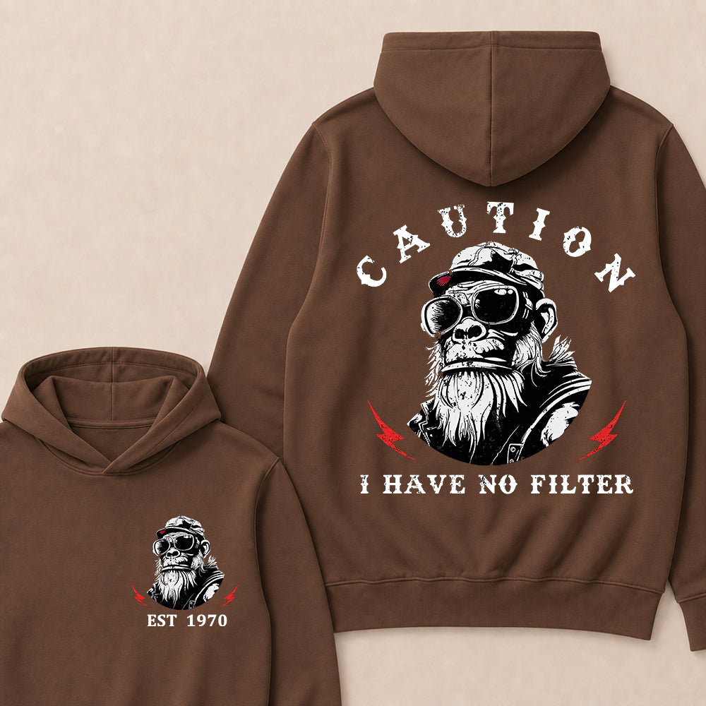 Caution I Have No Filter Custom Est.Year Hoodie