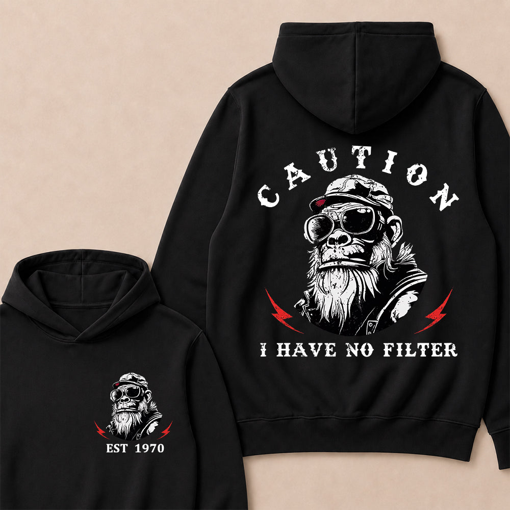 Caution I Have No Filter Custom Est.Year Hoodie
