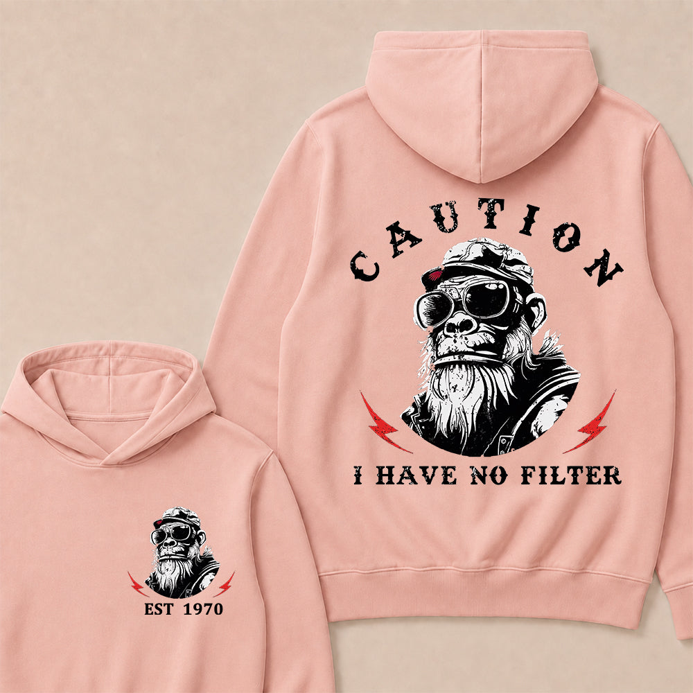 Caution I Have No Filter Custom Est.Year Hoodie
