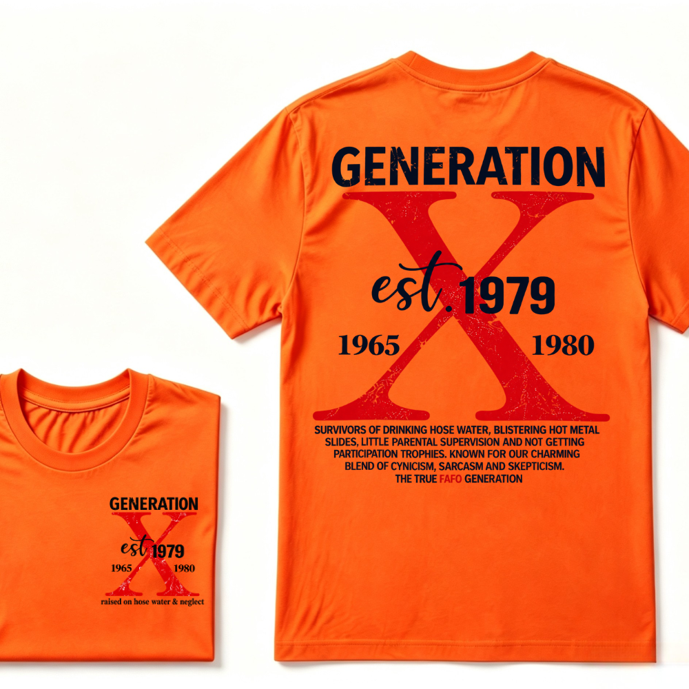 Generation X EST.Year 1965-1980 The True FAFO Generation Vintage Graphic T-Shirt