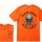 Black Sheep Of My Family Gen X Skull T Shirt, Generation X EST.Year Vintage Skull Crossbones Graphic Tee, Front Back Print Retro Shirt