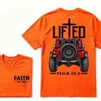 LIFTED Faith Psalm 40:2 Offroad 4X4 Jeep Christian T-Shirt EST.Year Religious Faith Graphic Tee