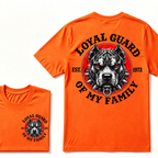 Loyal Guard Of My Family EST.Year Pitbull Dog Graphic T-Shirt Family Protector Tee
