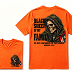 Black Sheep Of My Family Romans 12:2 Bible Verse Skull Hooded EAT.Year T-Shirt, Christian Patriotic Tee