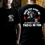 Custom GEN X Year When God Made Me, He Grinned And Said "This'll Be Fun" Graphic T-shirt